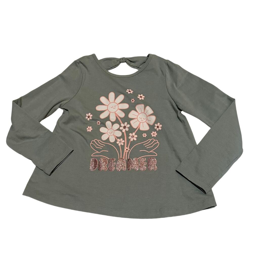 Free Style Dreamer Bow Back Long Sleeve Graphic T-Shirt Girls 10